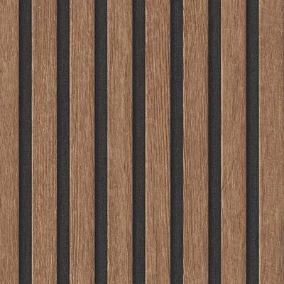 Zdjęcie produktu dla Tapeta flizelinowa w paski brązowa czarna w paski 391098 wzór tapety Elements II