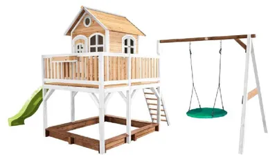 Produktbild von Axi Playhouse Liam Nestschaukel 277 x 613 x 291 cm Holz Natur Grün Weiß