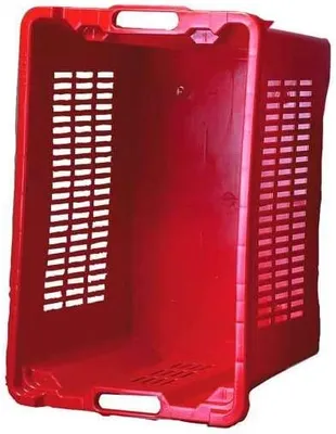 Zdjęcie produktu dla ICS M401000 skrzynka, 40 litrów, 56x35x31 cm, perforowane ścianki, czerwona