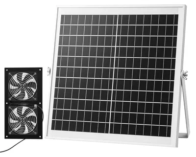 Produktbild von VEVOR Solarbetriebener Ventilator, 25W Solarpanel mit 4 Ventilatoren, verstellbarer Solarpanelwinkel, 2668 U/min Hochgeschwindigkeit, flexible Installation, schneller Luftaustausch für Gewächshäuser, Anbausäcke, Hühnerställe, Unterkünfte