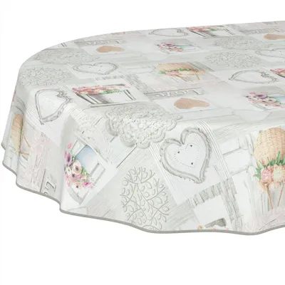 Immagine prodotto di Tovaglia lavabile con effetto lotus, forma ovale, 240 x 140 cm