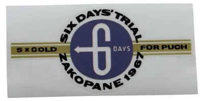Image de Autocollant garde-boue "Six Days" 87x42 mm pour Puch DS VZ MS VS MV MC 50