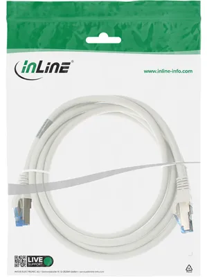 Produktbild von INLINE Patchkabel S-FTP PiMf Cat.6A 500MHz halogenfrei Kupfer weiss 1m