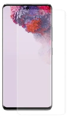 A screen protector is shown on top of a smartphone.