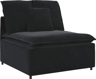 Zdjęcie produktu dla vidaXL Modułowa sofa środkowa z poduszkami czarna 100 cm