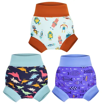 Imagen del producto de Pañales de natación reutilizables, juego de 3 unidades, talla para niños de 4 años, aptos para niños y niñas