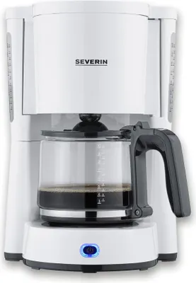 Produktbild von Severin Kaffeemaschine "Type" mit Glaskanne, aromatischer, schneller und leise gebrühter Kaffee, bis zu 10 Tassen, Filterkaffeemaschine, weiß, KA 4816 Filterkaffeemaschine Kaffeemaschine Filterkaffee Kaffeezubereiter Filterkaffeemaschine