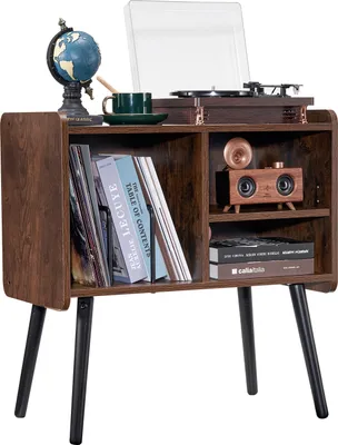Produktbild von VEVOR Plattenspielerständer mit abnehmbaren Regalen, Schallplattenständer mit Aufbewahrung für bis zu 100 Alben, Vinyl-Schallplattenschrank Plattenspielertisch höhenverstellbar