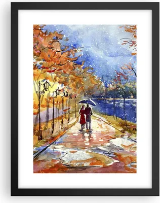 Produktbild von Gerahmtes Poster - Schwarzer Rahmen - Park Paar Baum - 30x40 cm - Wand Bild - Wanddeko - Wandbilder - Kunstposter - Wandposter - Bilderrahmen - Bilder - Kunstdruck - Wandbild - P2BPA30x40-3557