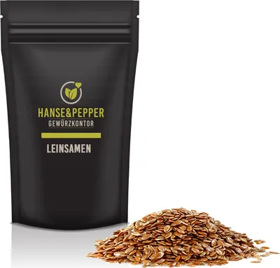 Produktbild von 1kg Leinsamen Braun ganz Leinsaat Naturbelassen Vegan Naturkost natürlich vom Hanse&Pepper Gewürzkontor