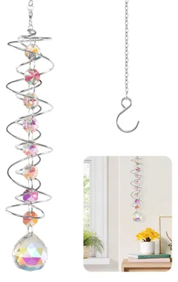 Kristall-Sonnenfänger, Windspiel, bunt, 45 cm, für Fenster & Garten