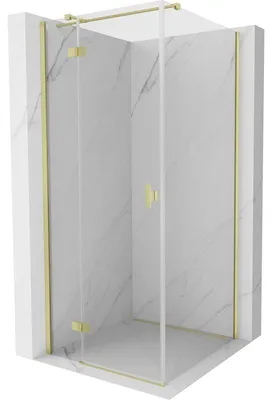 Obrázek produktu pro Mexen Mist-H T sprchový kout výklopný levý 90 x 90 cm, průhledný, zlatý kartáčovaný - 8A5T-090-090-55-00-L