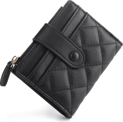 Image de CHAOFANXI Porte-monnaie femme Petit cuir Noir Multifonctions