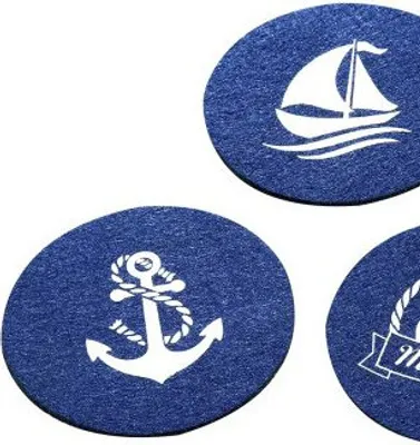 Produktbild von Untersetzer rund „Anker/Schiff“ 2er Set