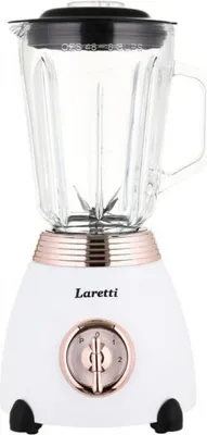 Zdjęcie produktu dla Mikser Laretti LR-FP7310, 500 W, 1,5 l, ostrza ze stali nierdzewnej, 2 prędkości + tryb pulsacyjny, mechanizm blokujący, biały