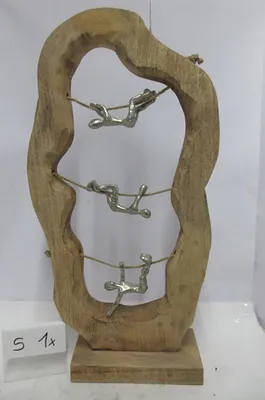 Obrázok produktu pre Gilde, socha, akrobat na lane, motív lezenia, hliník, mangové drevo, prírodné farby, balenie obsahuje 2 kusy. Výška: 56,00 cm, Šírka: 28,00 cm, Hĺbka: 10,00 cm. Číslo produktu: 55594