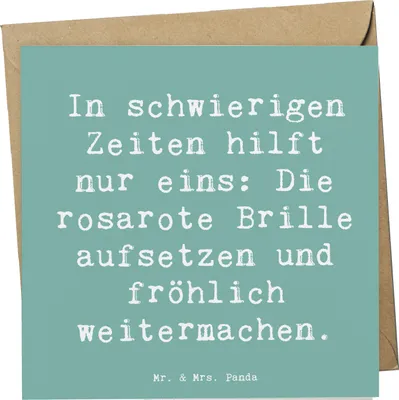 Produktbild von Mr. & Mrs. Panda doppelkarte Spruch Hoffnung in schwierigen Zeiten - Meeresbrise - Geschenk, faltkarte, Glaube, positive Einstellung, Zitat, Grußkarte, Gefühl, Optimismus