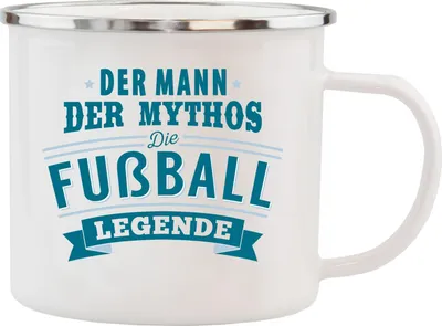 Produktbild von Echter Kerl Emaille Kaffeetasse Kaffeebecher Fussballer
