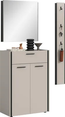 Produktbild von Garderoben-Set Emil 1 | Kaschmir / schwarz | 3-teilig