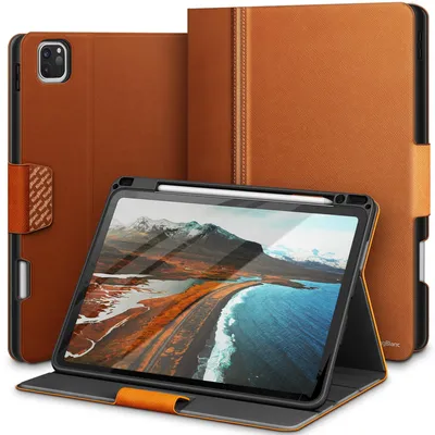 Image de Étui pour iPad Pro 12,9 pouces avec support pour stylet - Cuir végétal - Fonction d'activation/mise en veille automatique