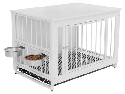 Produktbild von Hundekäfig - Hundebox - Hundehütte - Hundebereich - Hundekennel - Holz und Stahl - 93x64x58 cm