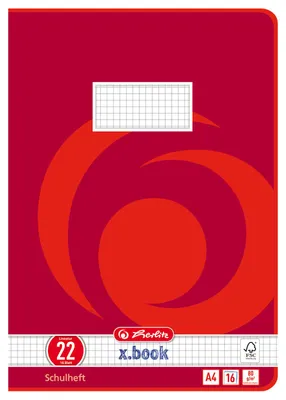 Produktbild von Herlitz Schulheft A4 x.Book,  16 Blatt kariert