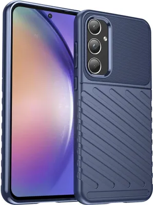 Produktbild von Conie Schutzhülle für Samsung Galaxy A55 5G Tasche Silikon Case Muster Cover Bumper TPU Hülle in Blau