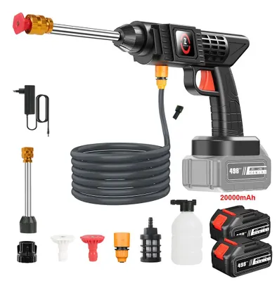 Produktbild von Akku Hochdruckreiniger - Kabellose Waschpistole für Auto - 1500–1999 W - 3,5 l/min - 5 m Schlauch - 20000 mAh Akku