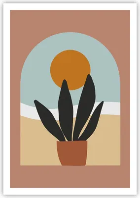 Produktbild von Poster - Poster ohne Rahmen - Minimalistisch Fenster Blume - 70x100 cm - Wand Bild - Wanddeko - Wandbilder - Kunstposter - Wandposter - Bilder - Kunstdruck - Wanddekoration - P2XPA70x100-4473