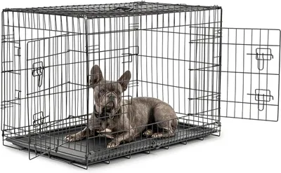 Immagine prodotto di Trasportino per cani - Scatola di trasporto - Trasporto sicuro - Include divisorio - 92x58x64 cm - Nero
