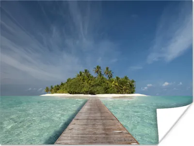 Produktbild von MuchoWow® Poster Meer - Pier - Insel 80x60 cm - Kunst für zu Hause