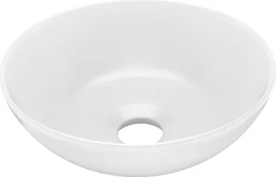 Image de vidaXL Lavabo en céramique blanc mat rond