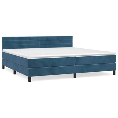 Produktbild von vidaXL Boxspringbett mit Matratze Dunkelblau 200x200 cm Samt