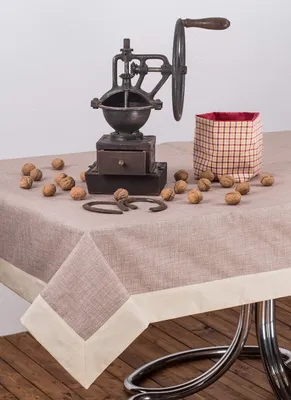 Tischdecke rechteckig 140x270 cm Tortora-beige Polyester-Baumwolle
