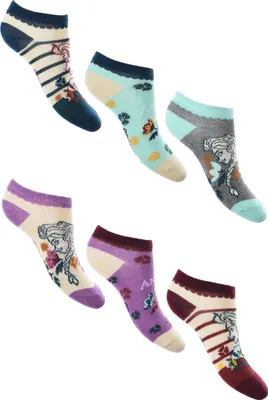 Produktbild von Frozen - Die Eiskönigin Kinder Mädchen Sneaker Socken 6 Paar Strümpfe Paket Set, Größe:23-26