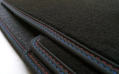 Produktbild von Fußmatten passend für BMW 1er E87 M1  Doppelnaht Nubuk Leder Tuning 4-teilig schwarz NEU