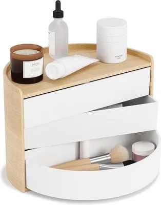 Produktbild von Famanu Schmuckbox - Schmuckbox Moona Weiß-Natur mit Spiegel