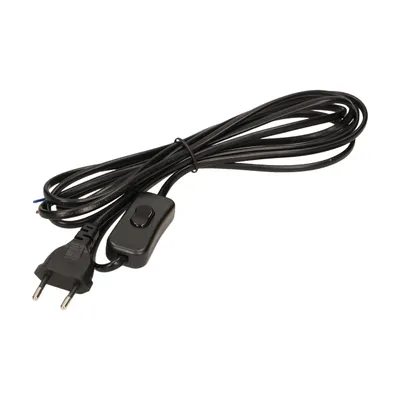 Produktbild von Netzkabel mit Schalter ORNO OR-AE-1394/B, Flachstecker, Kabel 3 m, 230V, 16A, schwarz