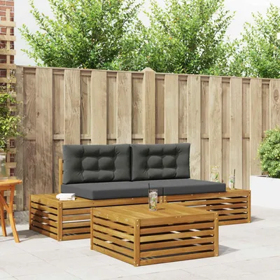 Produktbild von "im Sonderangebot"Outdoor-Sofagarnitur/Couchgarnitur - CLORIS - Outdoor-Möbel - für Garten/Terrasse - mit Kissen 3 Stück Natur und Anthrazit - Gartensofas Promotion935494