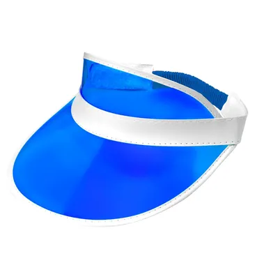 Produktbild von 80er Jahre Neon Visier Blau Disco Hut Disko