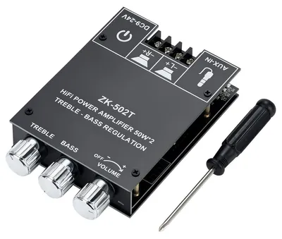 Zdjęcie produktu dla Płyta wzmacniacza audio Bluetooth 5.0, 2 kanały, 50W+50W, z regulacją tonów wysokich i niskich, do samodzielnego montażu głośników domowych