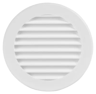 Image de Grille de ventilation ronde en plastique, diamètre 100 mm, avec protection anti-insectes