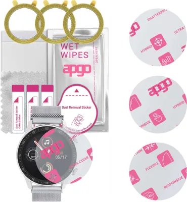 Produktbild von apgo 3 Stück Schutzglas, klar, kompatibel mit Garett Gentleman GT Smartwatch, Hybrid 8H, Ersatz für Hartglas, Displayschutzglas, Bildschirmschutz, Displayschutz, kratzfest