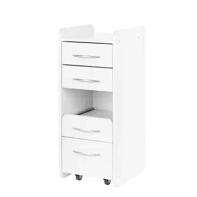 Produktbild von Kosmetikschrank Mini 969 Weiß mit Rollen für Schönheitssalons & Podologiepraxen