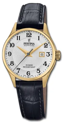 Obrázek produktu pro Hodinky Festina pro ženy, švýcarská výroba, kožený pásek, černá barva, model D3UF20011/5
