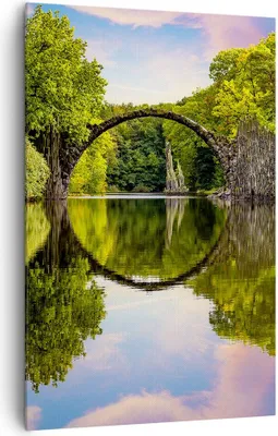 Produktbild von Bild auf Leinwand - Leinwandbild - Einteilig - Park Natur Wasser - 80x120cm - Wand Bild - Wanddeko - Wandbilder - Leinwanddruck - Wanddekoration - Leinwand bilder - Wandbild - PA80x120-3902