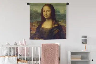 Produktbild von MuchoWow® Wandteppich Wandbehang Mona Lisa - Leonardo da Vinci 90x90 cm Tapisserie Dekoration Wandtuch - Wandaufhänger