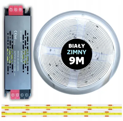 Produktbild von 9M COB LED-Streifen 24V Kaltweiß 10W mit Netzteil
