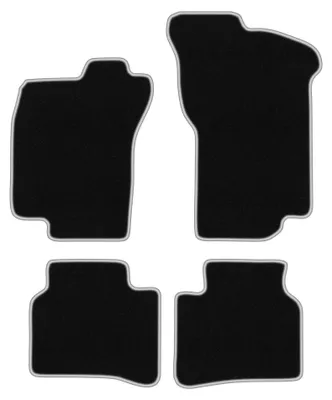 Productafbeelding van Velours automatten voor Fiat Tipo I 1988-1995 (hatchback) – 4-delig, zwart/zilver, op maat – Wielganizator CARLUX