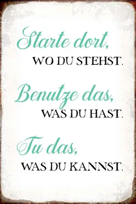 Produktbild von vianmo Holzschild 18x12 cm starte dort wo du stehst tu das Spruch Zitat